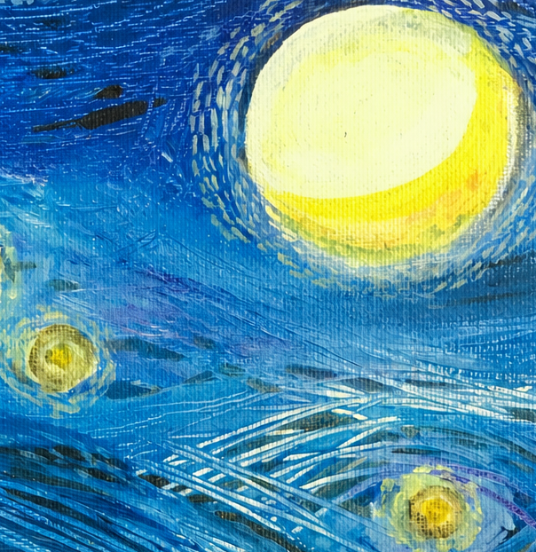 Expressive night sky workshop artwork